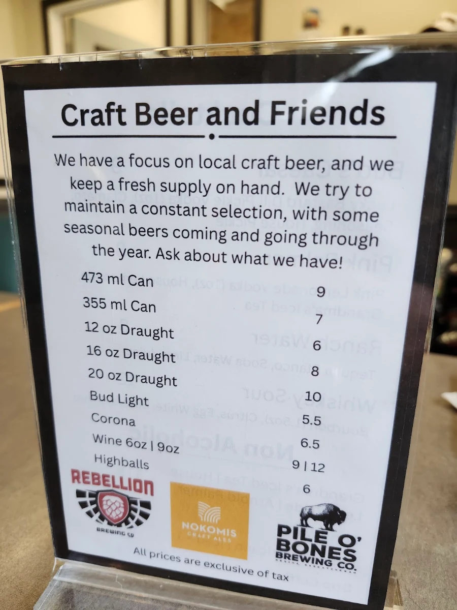 Menu, Bud's BBQ