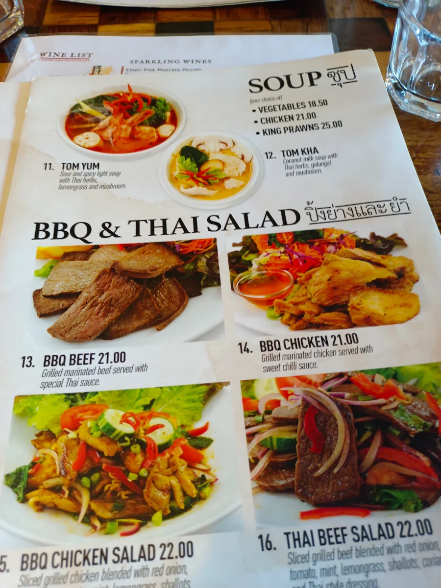 Menu, Thai @ Kiama