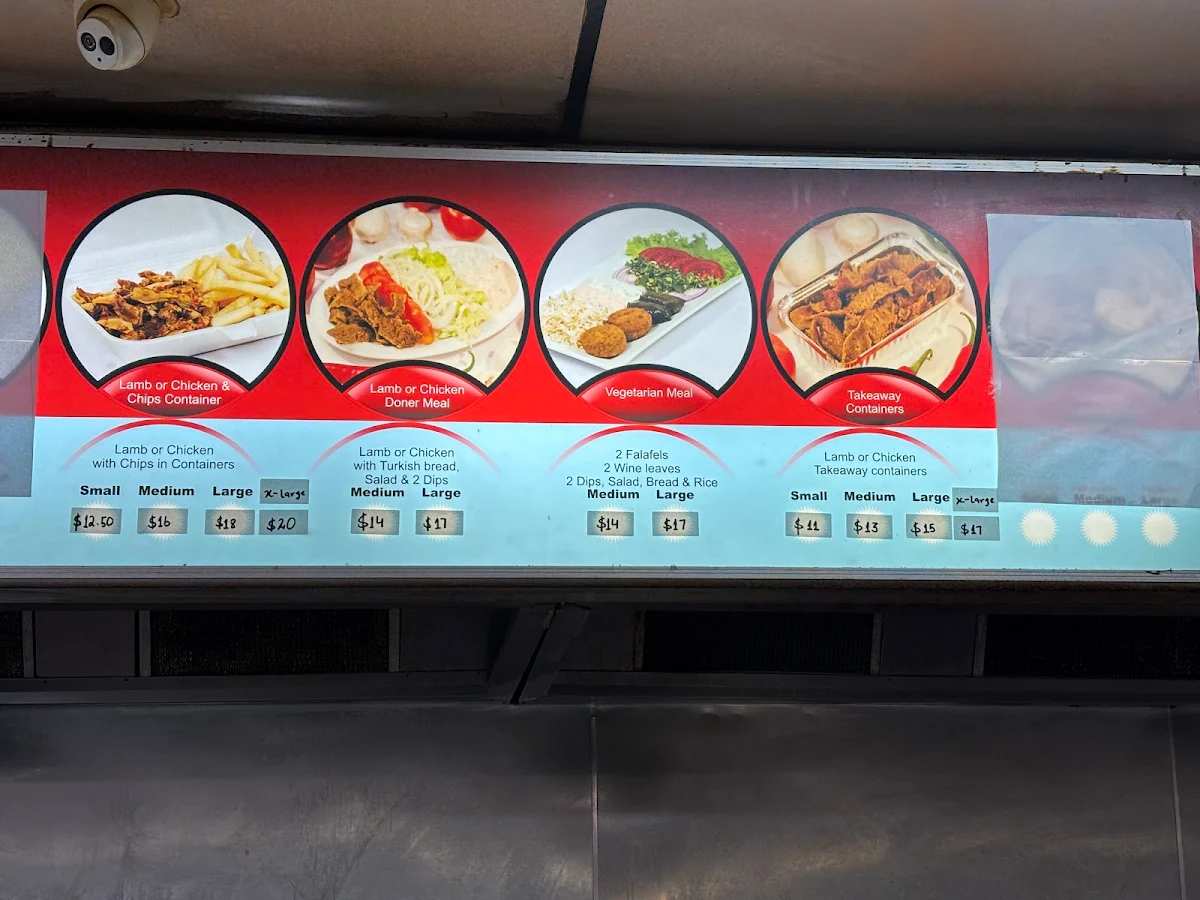 Menu, Berwick Kebabs