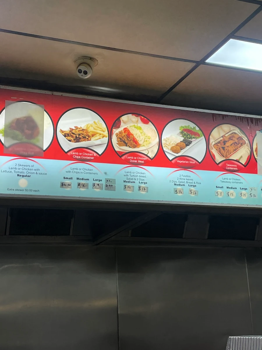 Menu, Berwick Kebabs