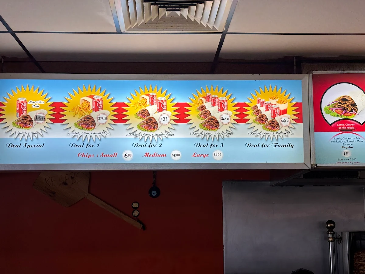 Menu, Berwick Kebabs