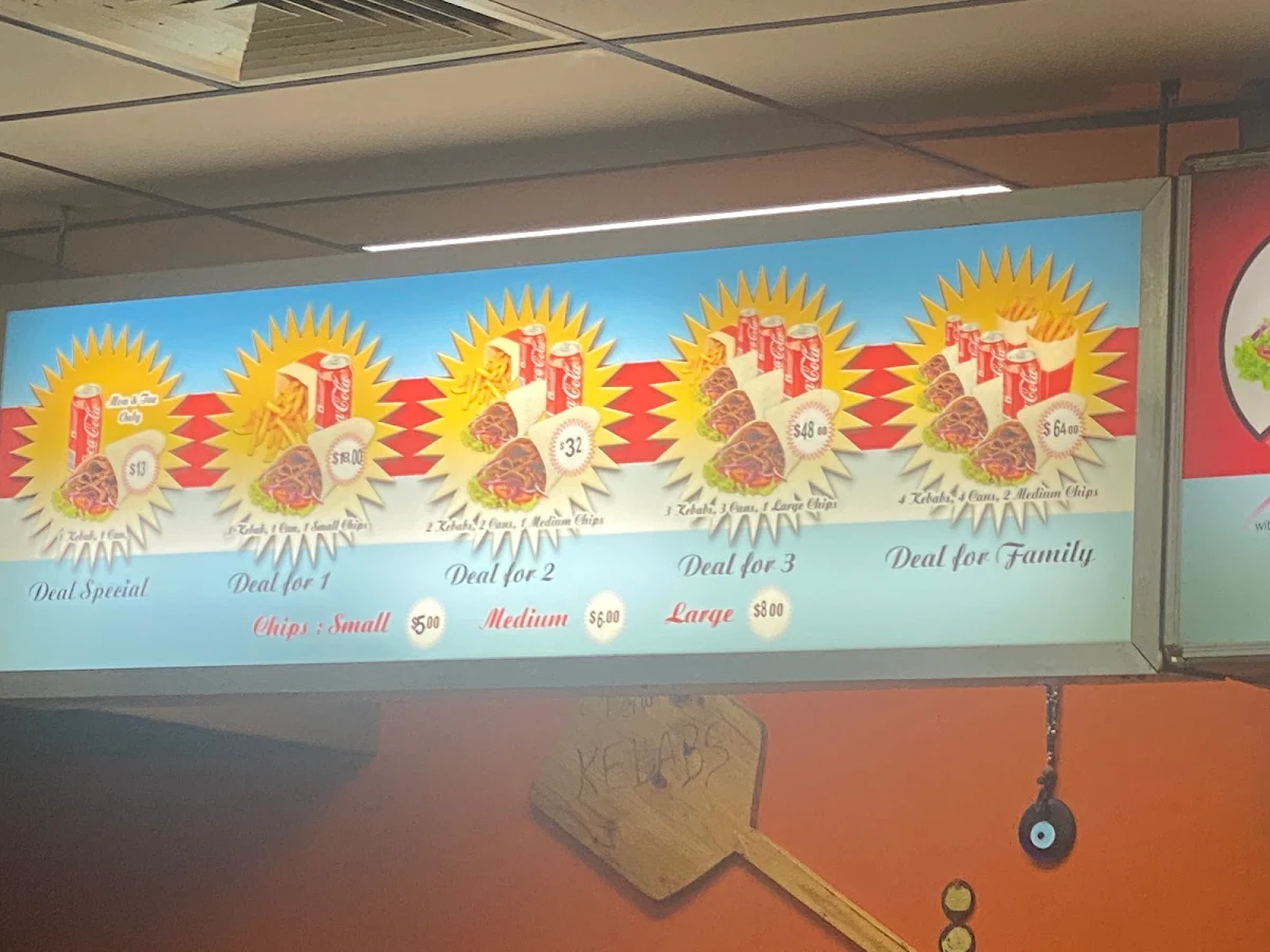 Menu, Berwick Kebabs