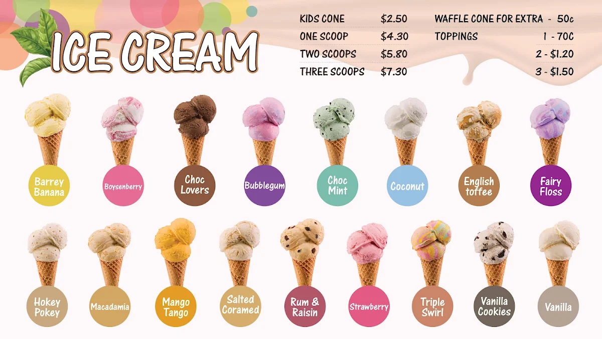 Menu, Flavaboom