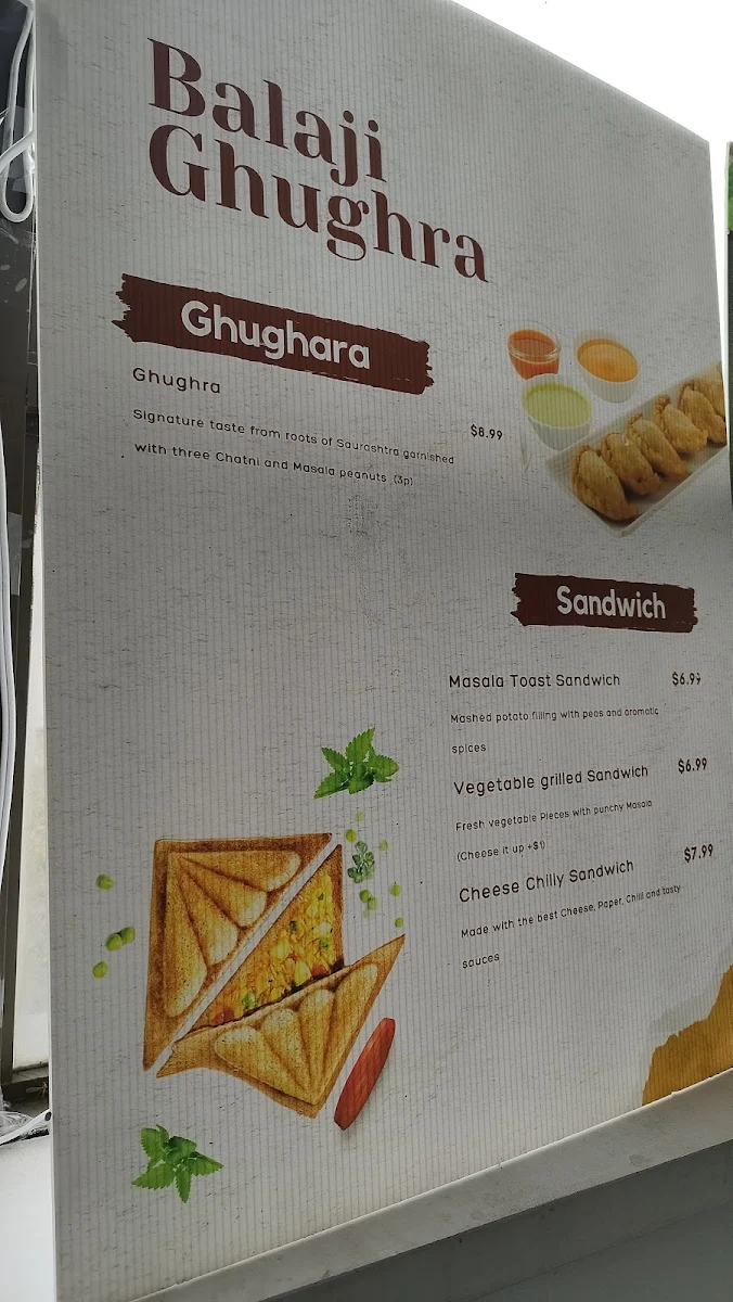 Menu, Balaji Ghughra