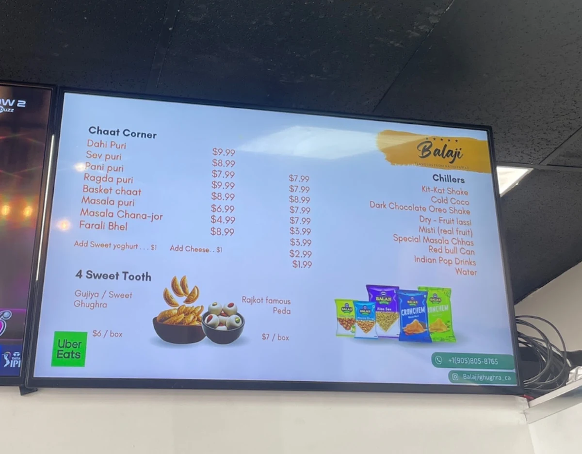 Menu, Balaji Ghughra