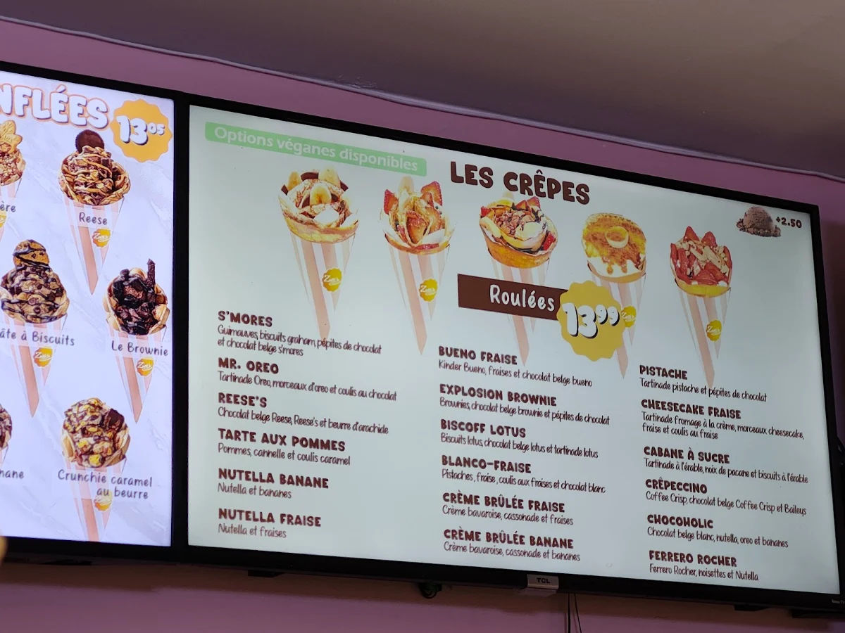 Menu, Zettis crémerie crêperie