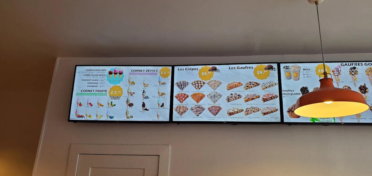 Menu, Zettis crémerie crêperie