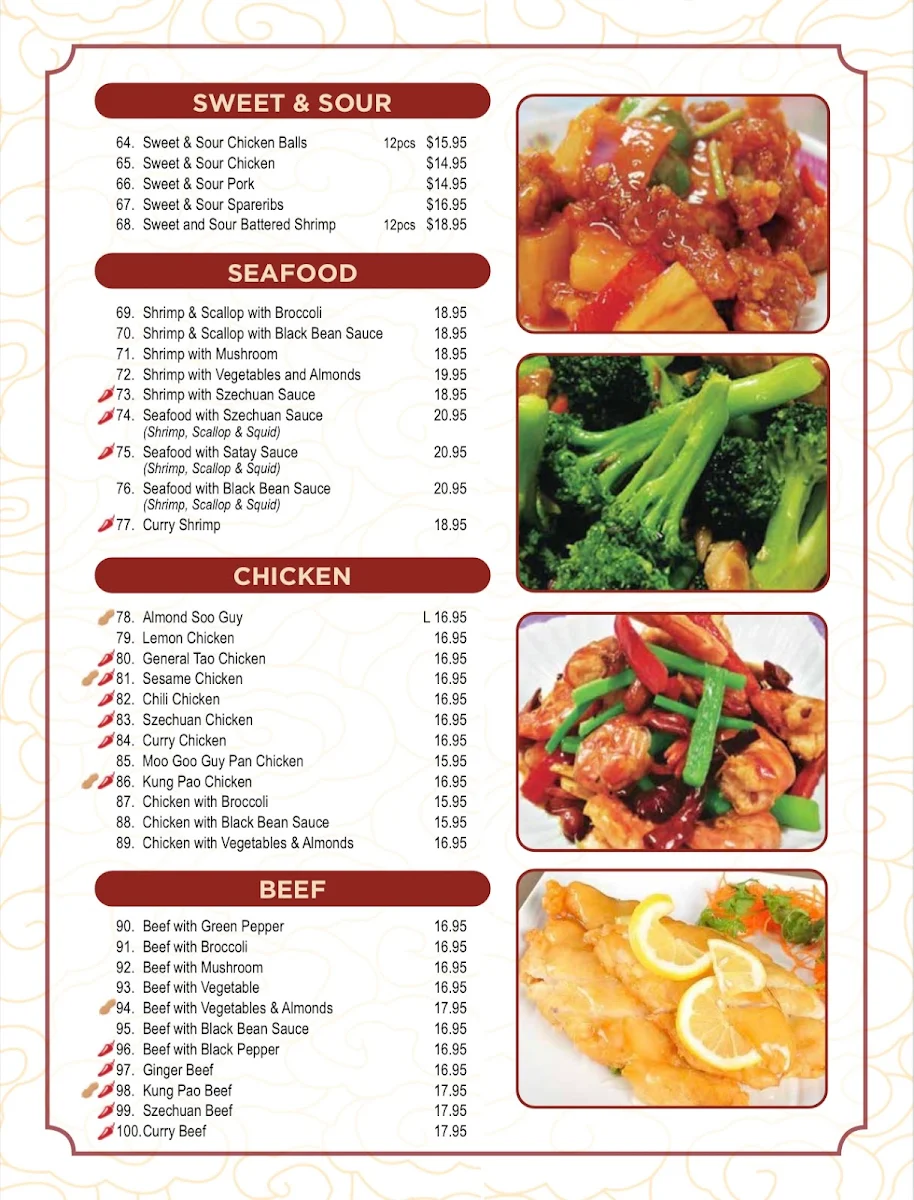 Menu, Red Lantern Asian Restaurant & Bar