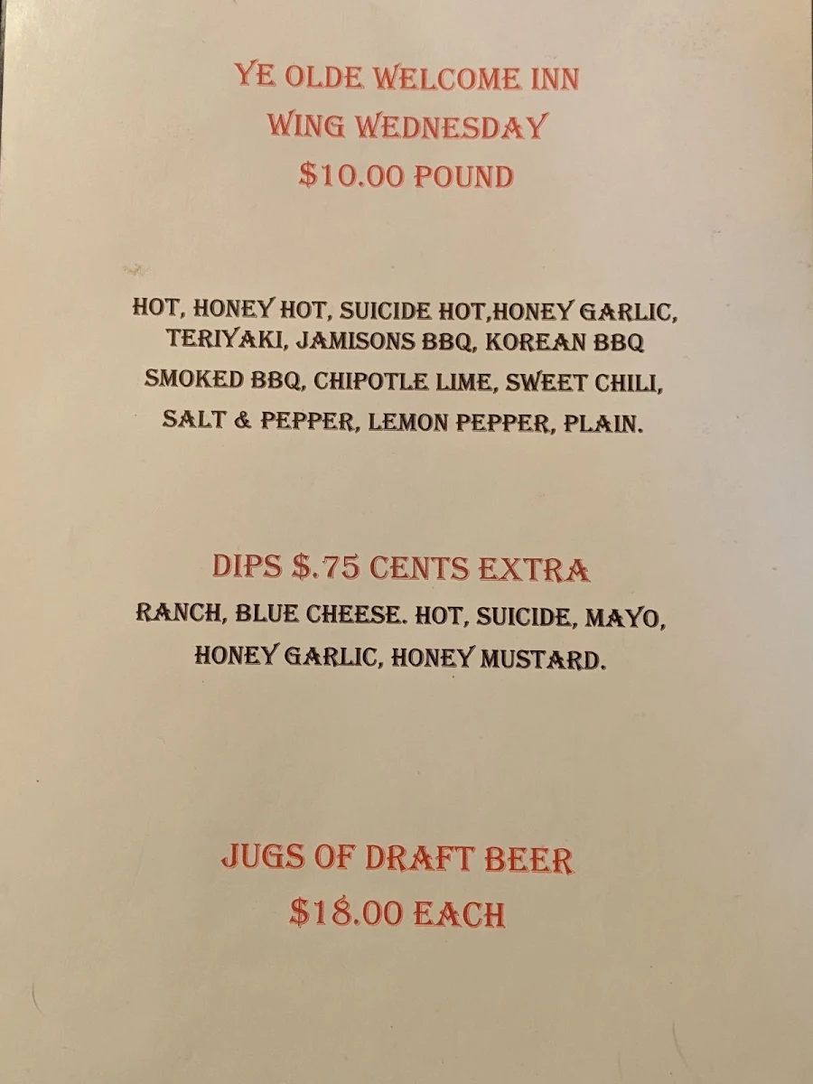 Menu, The Flealess Hound Pub