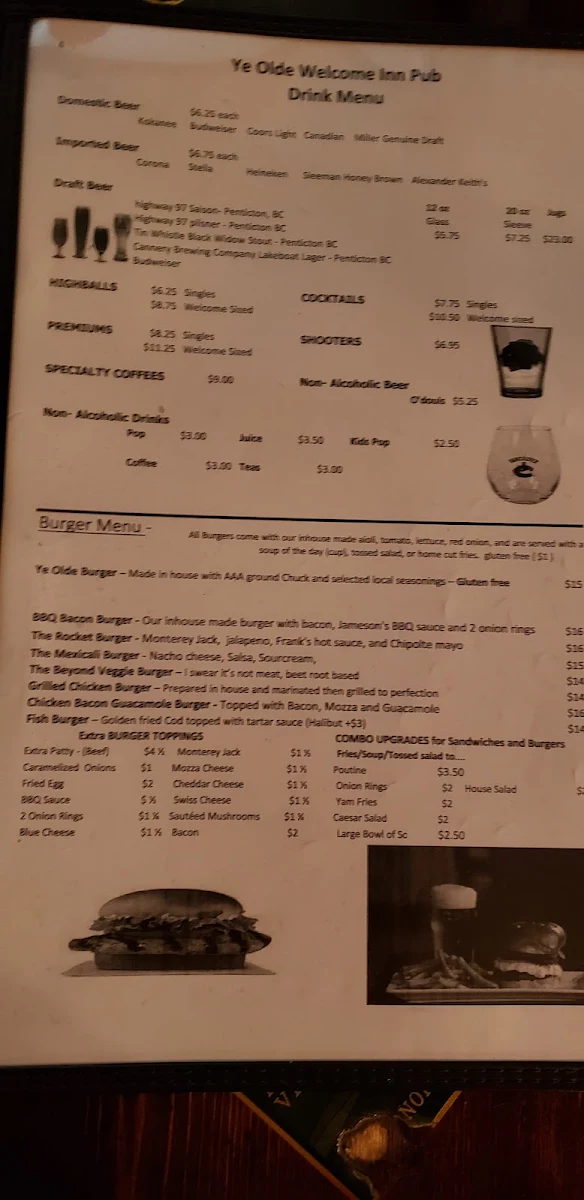 Menu, The Flealess Hound Pub