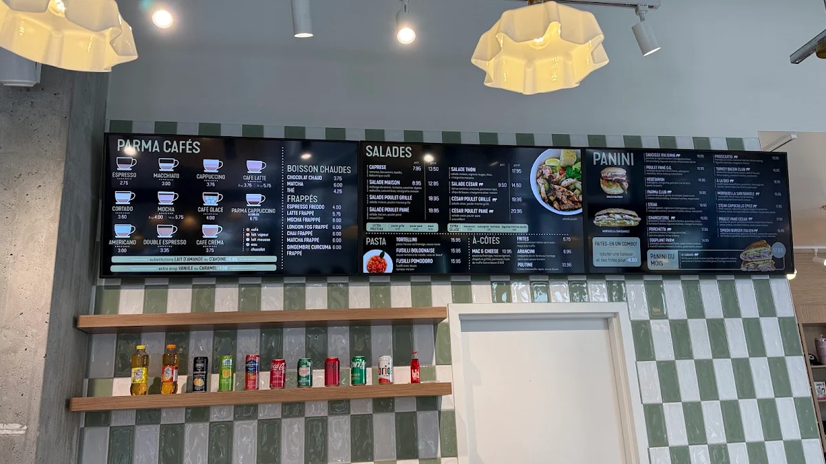 Menu, Parma Café