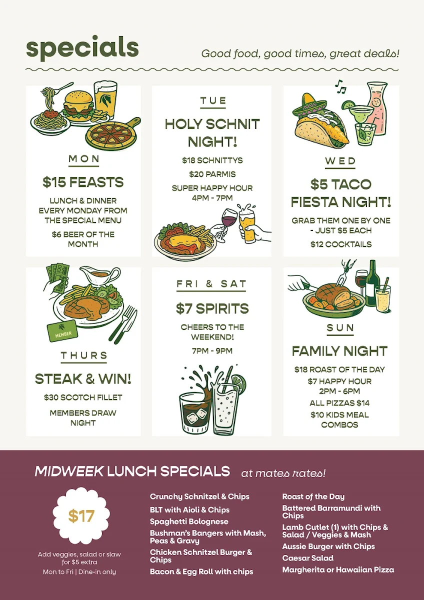 Menu, Paragon Hotel