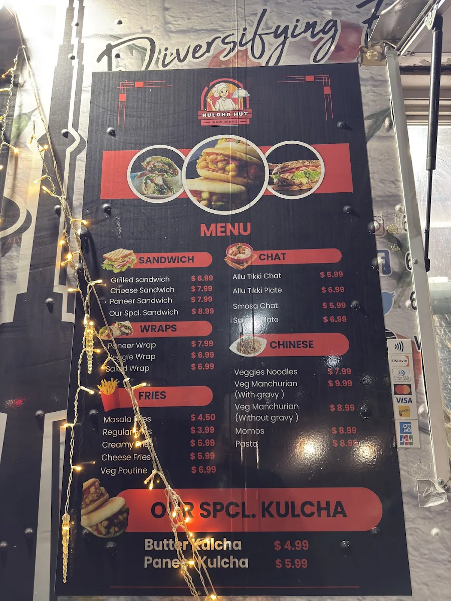 Menu, Kulcha Hut