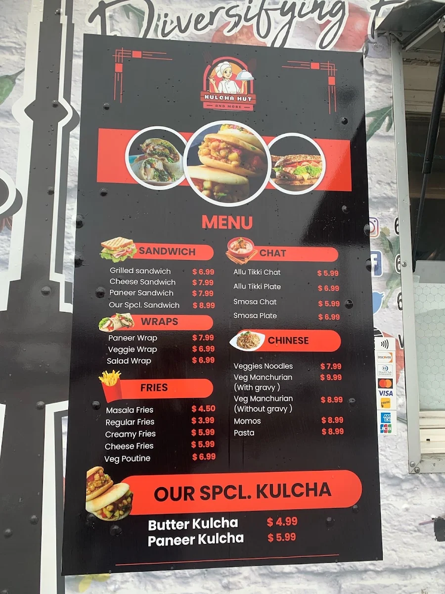 Menu, Kulcha Hut
