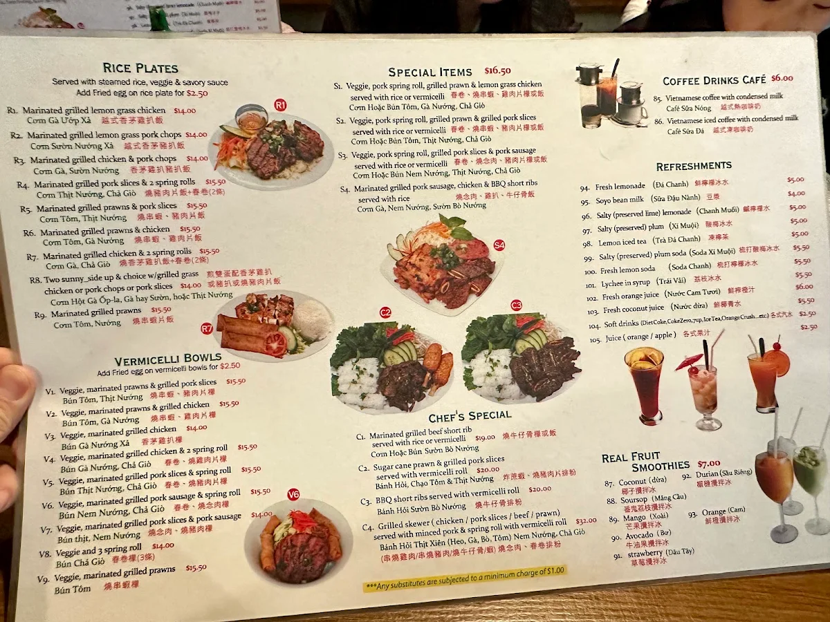Menu, Pho 777 Vietnamese Restaurant Langley