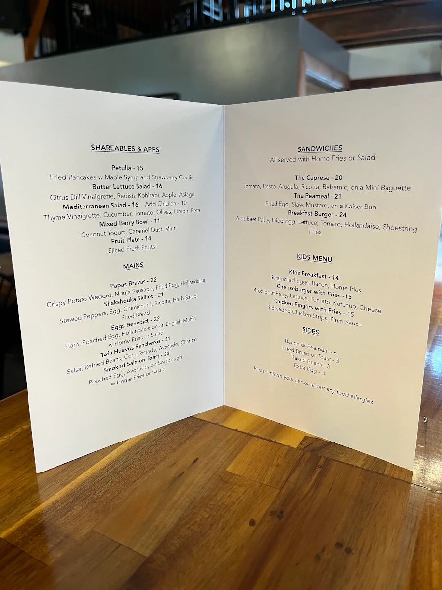 Menu, The Avro