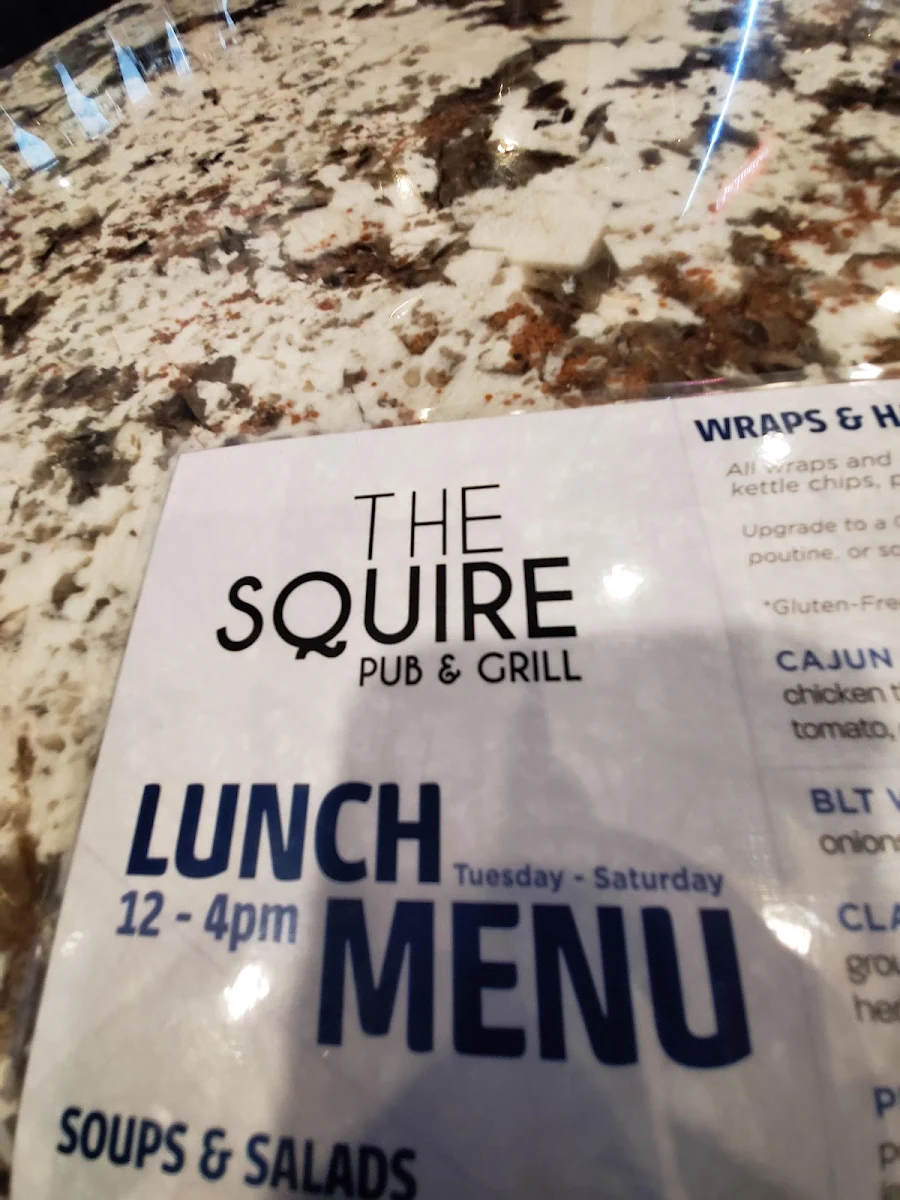 Menu, The Squire Pub & Grill