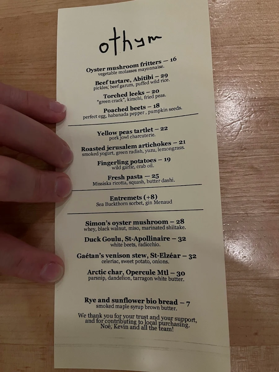 Menu, O-Thym