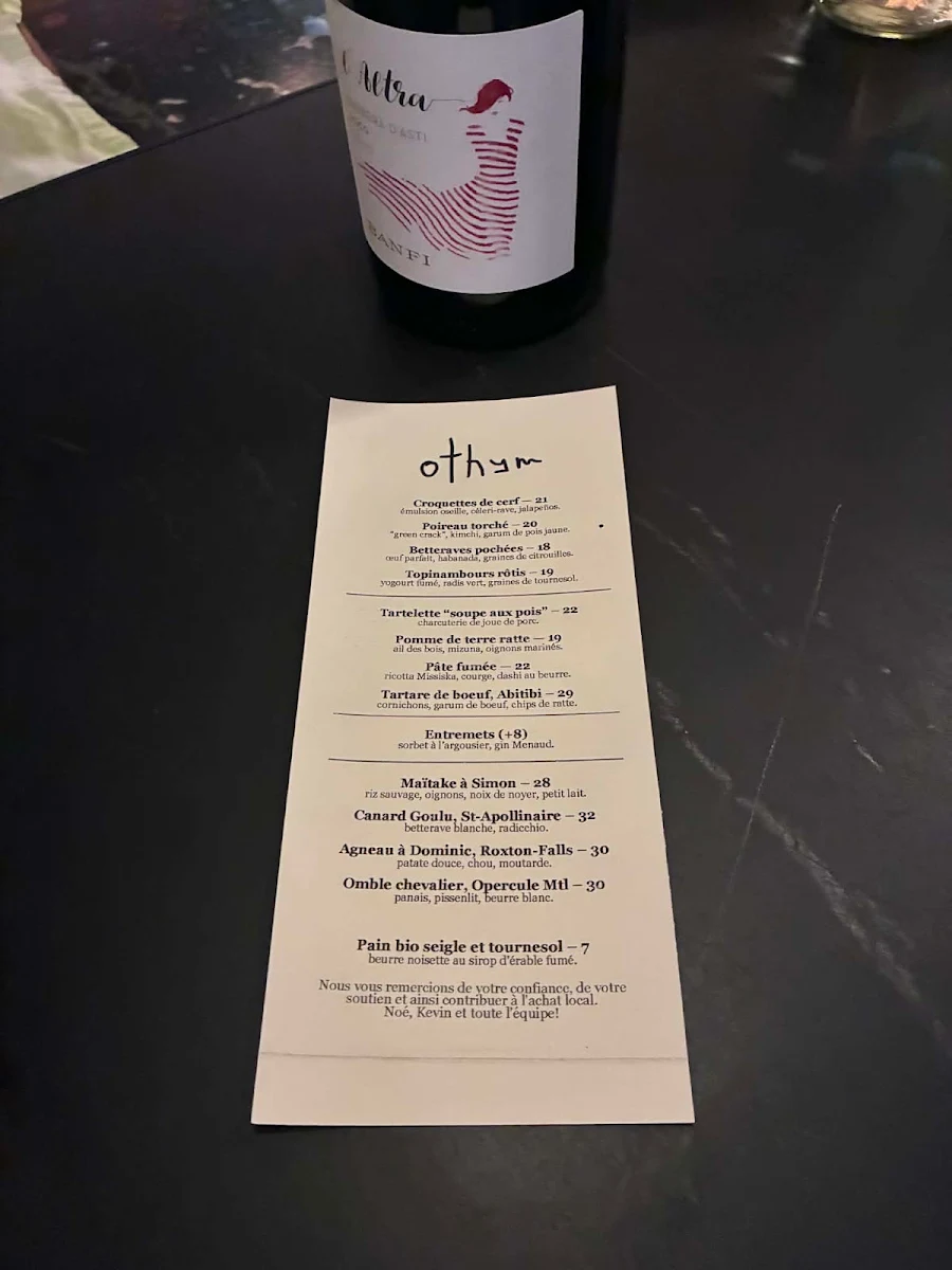 Menu, O-Thym