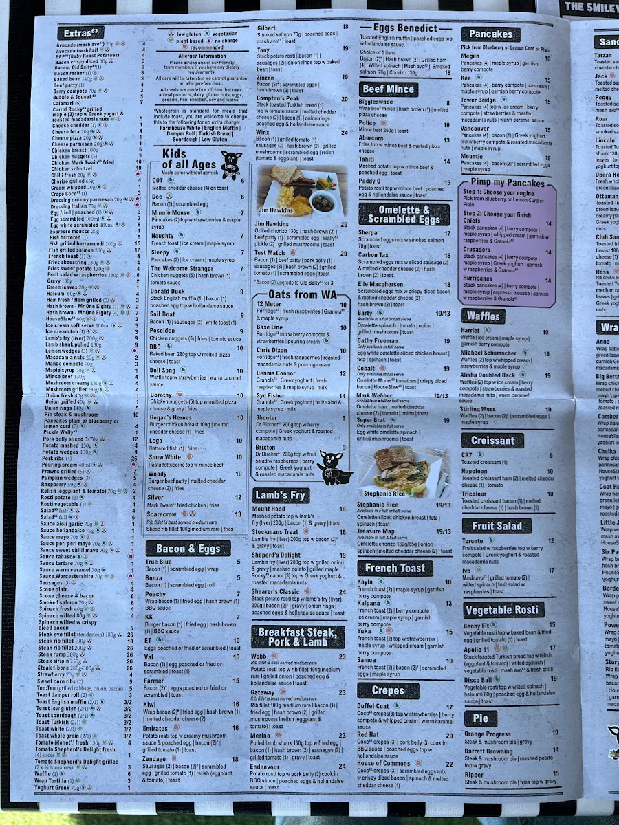Menu, Cafe 63 Underwood