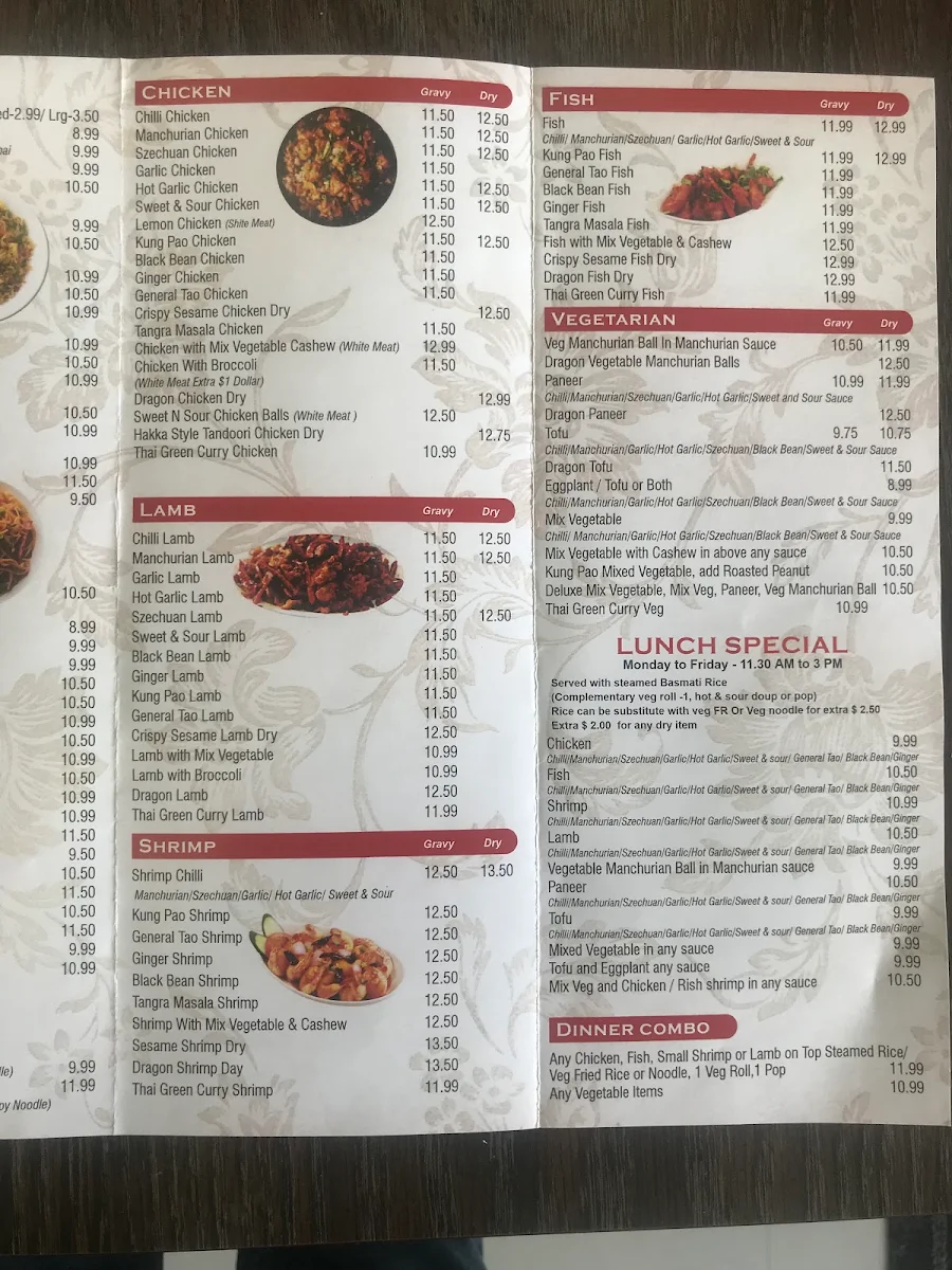 Menu, Asian Hakka Chinese & Indian Restaurant - OPEN FOR DINE-IN !