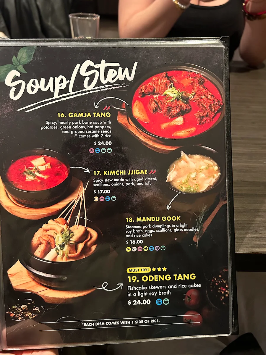 Menu, Hanjan Oliver