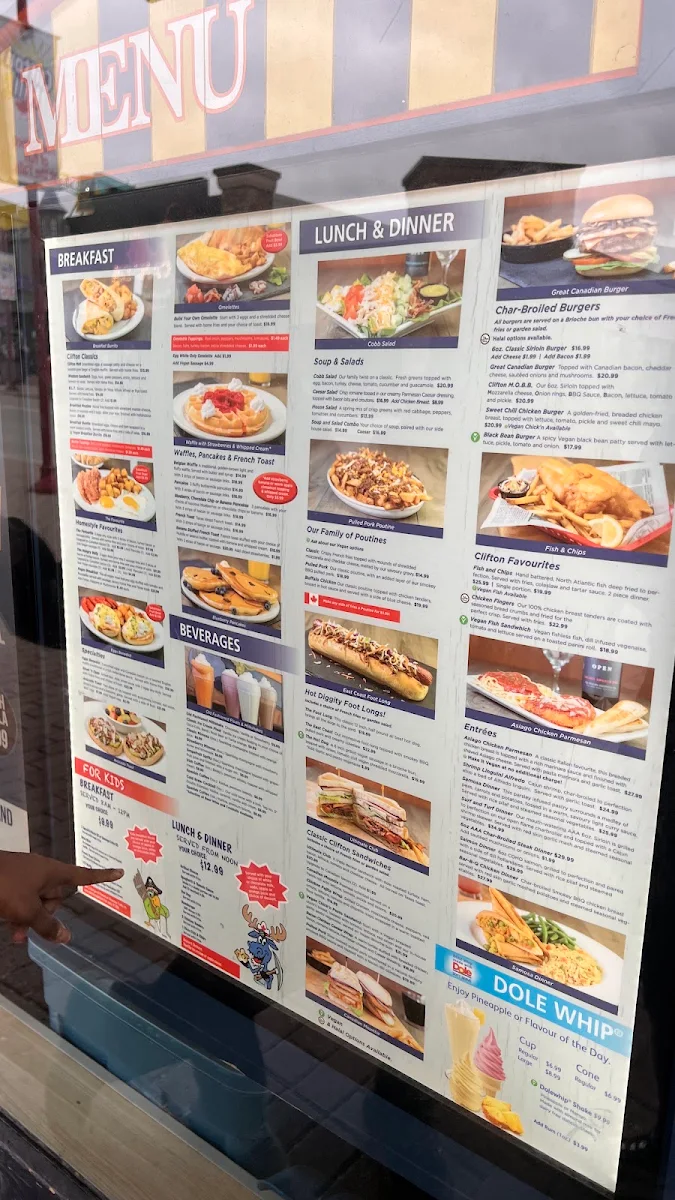 Menu, Clifton Hill Family Restaurant