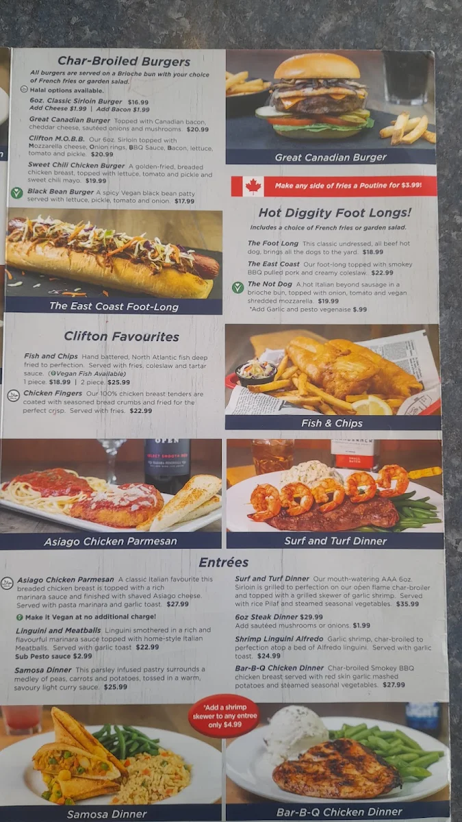 Menu, Clifton Hill Family Restaurant