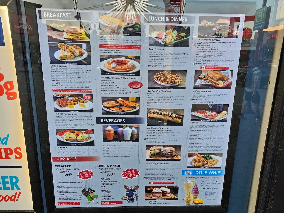 Menu, Clifton Hill Family Restaurant