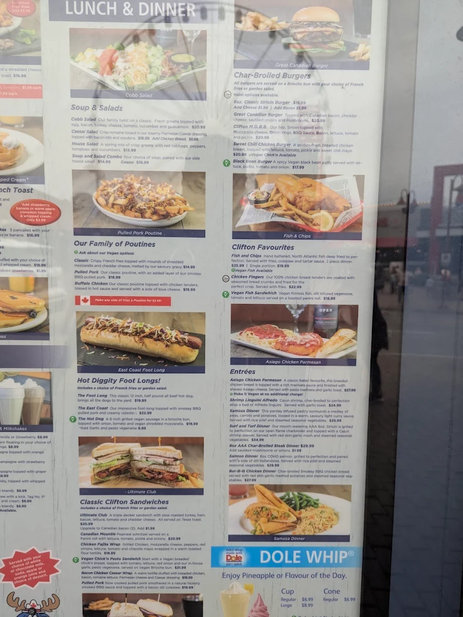 Menu, Clifton Hill Family Restaurant