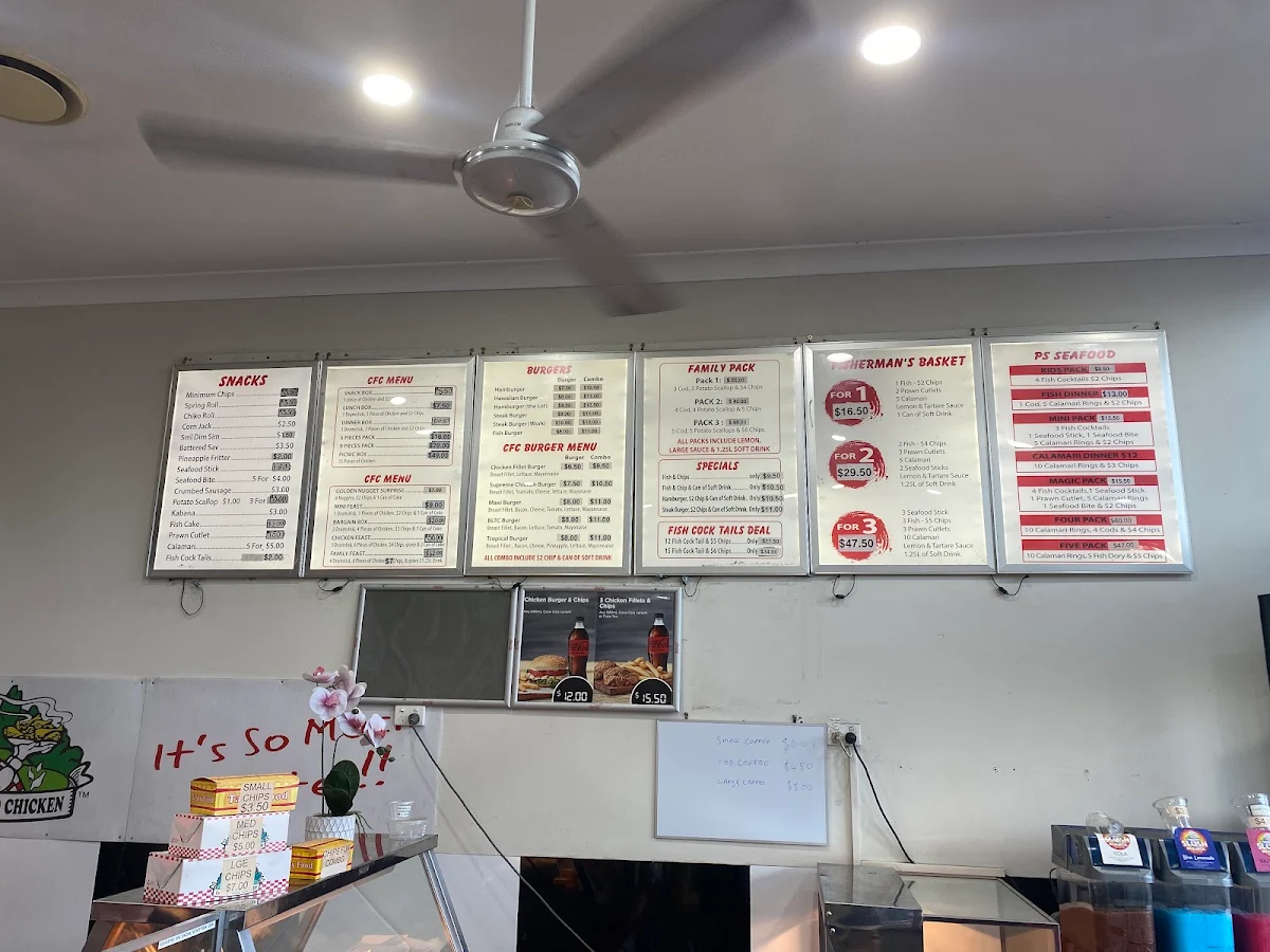 Menu, PS Country Fried Chicken & Seafood Takeaway