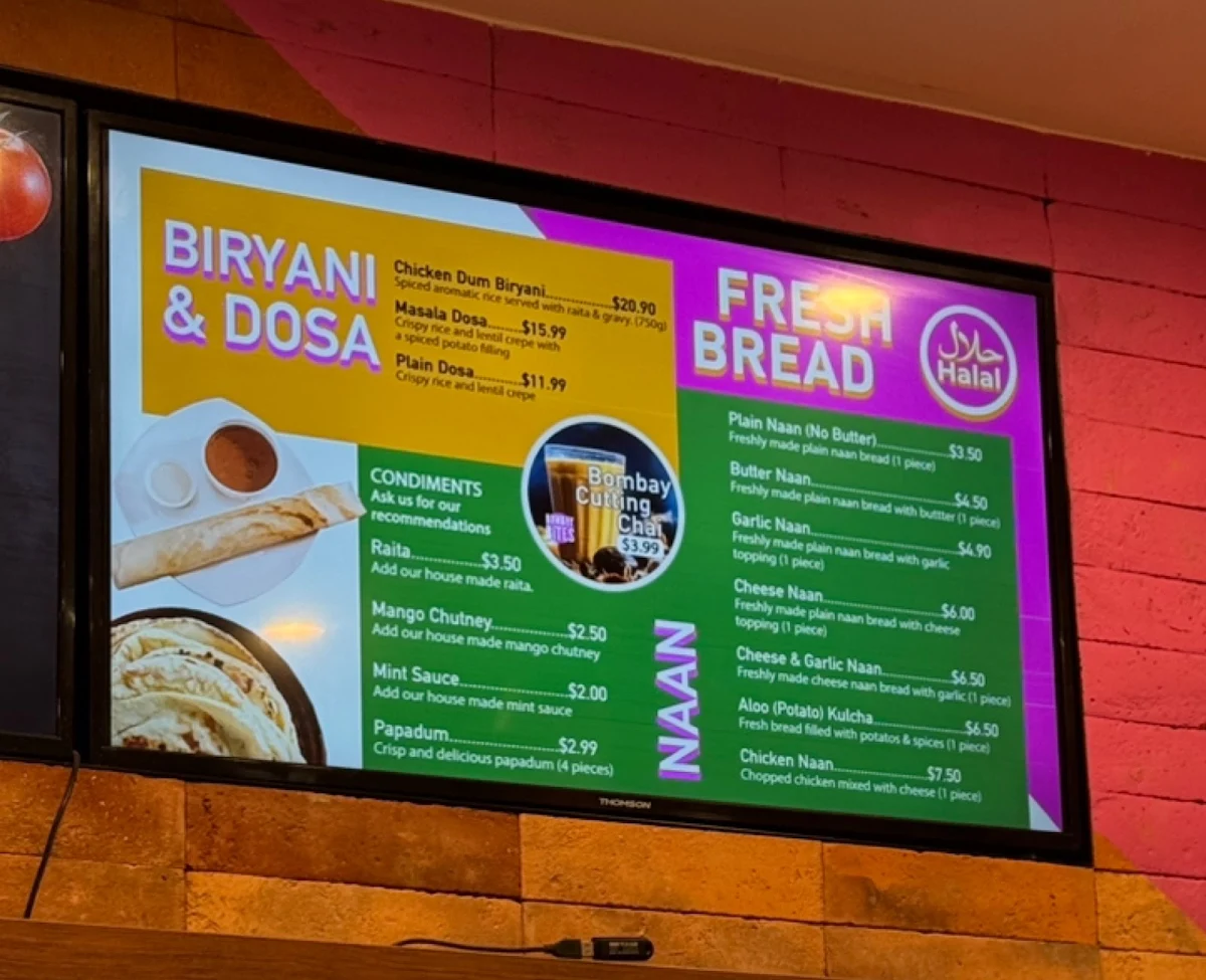 Menu, Bombay Bites