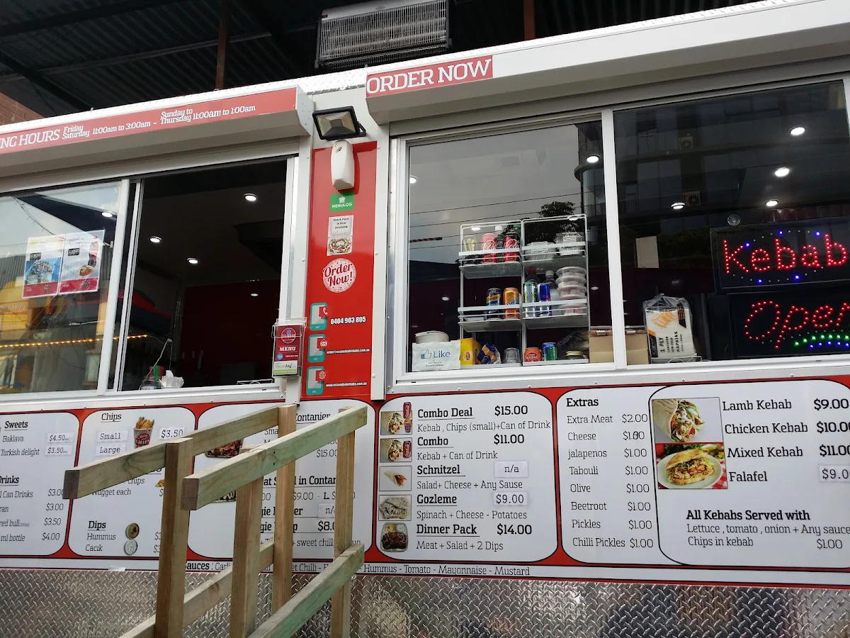 Menu, Essendon Kebabs