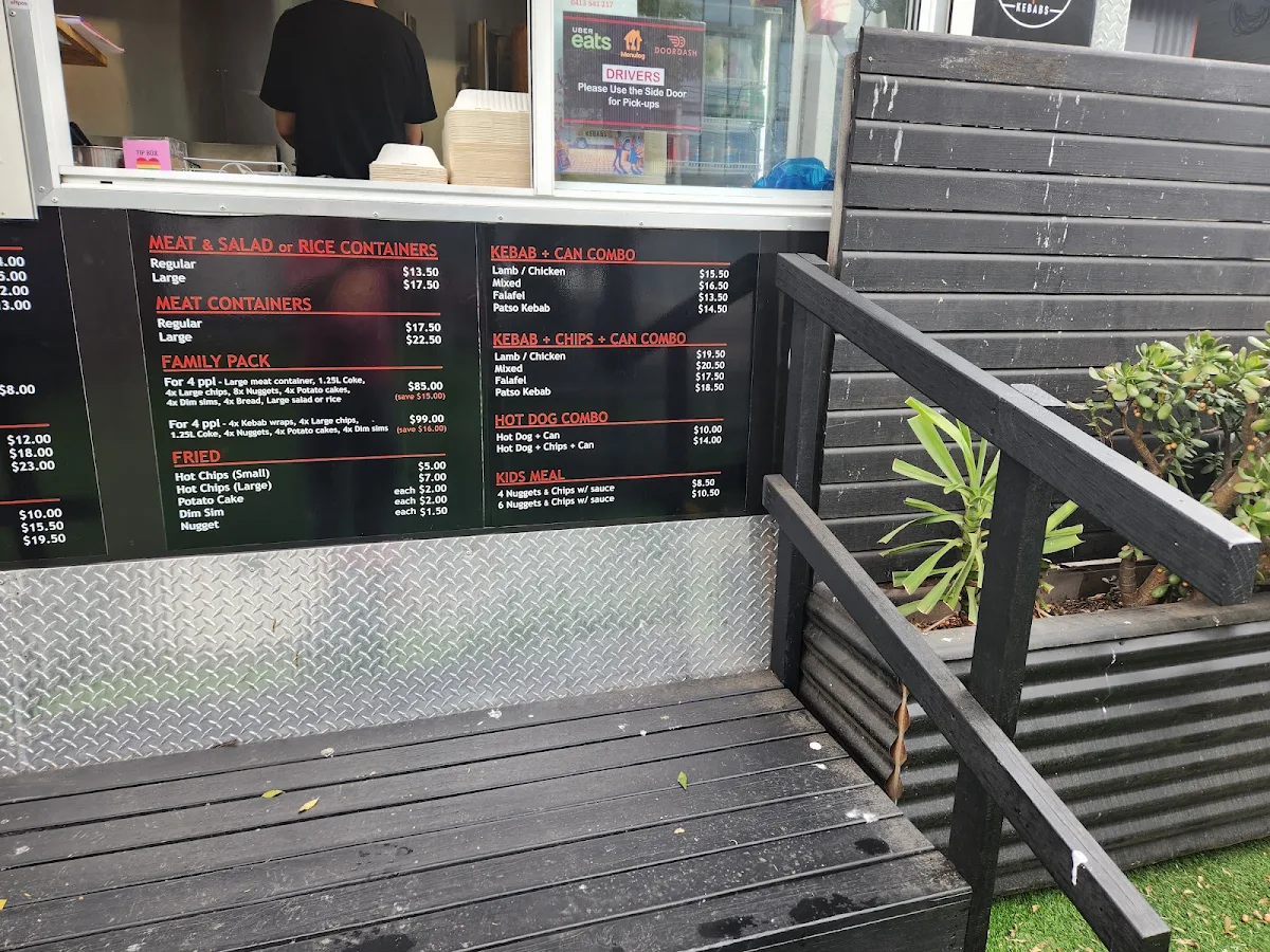 Menu, Essendon Kebabs