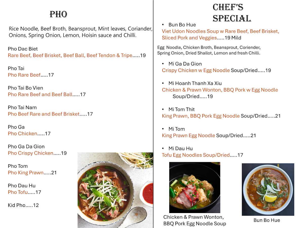 Menu, PhoD&T