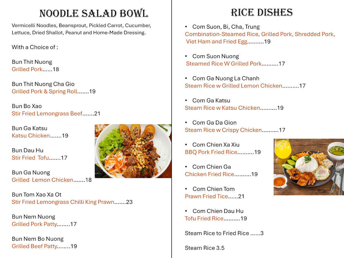 Menu, PhoD&T