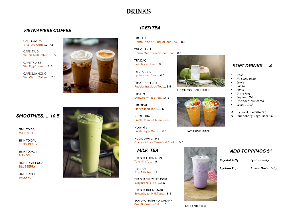 Menu, PhoD&T