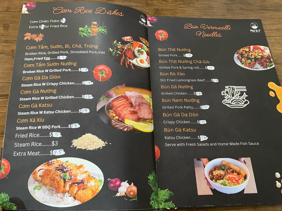 Menu, PhoD&T