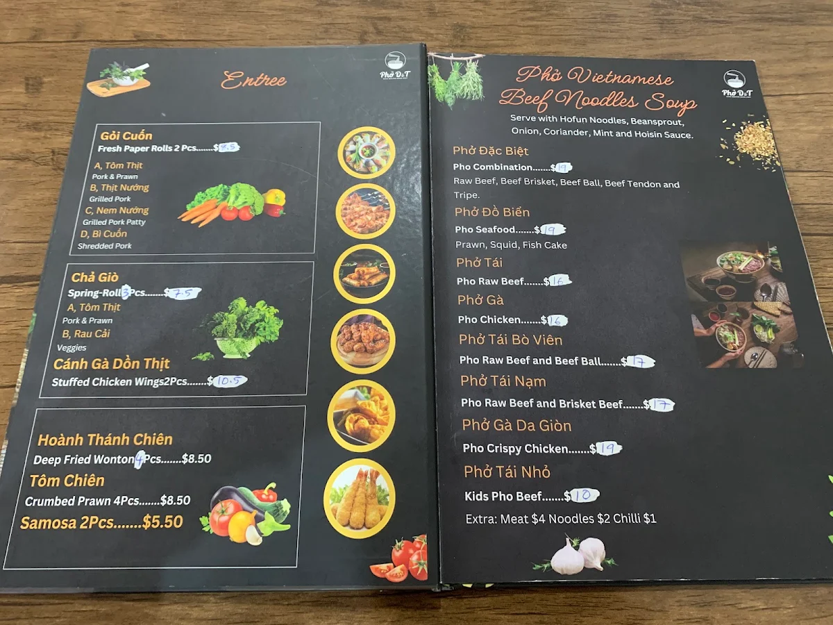 Menu, PhoD&T
