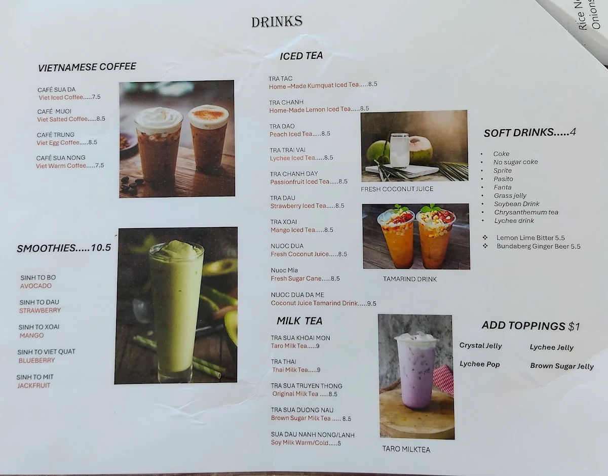 Menu, PhoD&T