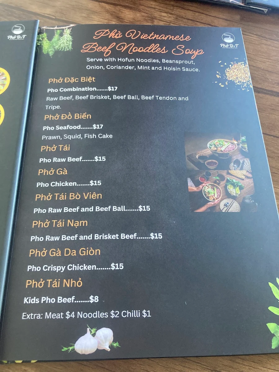 Menu, PhoD&T