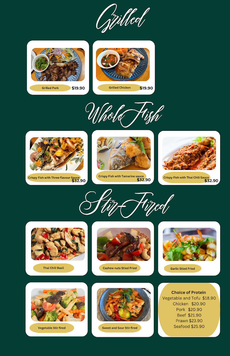 Menu, ถั่วทอง TuaThong Thai Restaurant