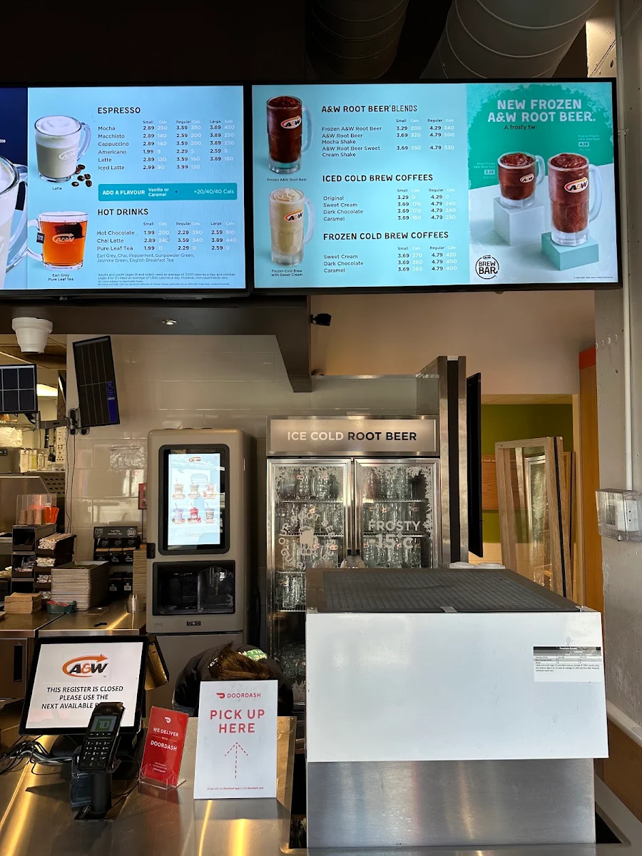 Menu, A&W Canada