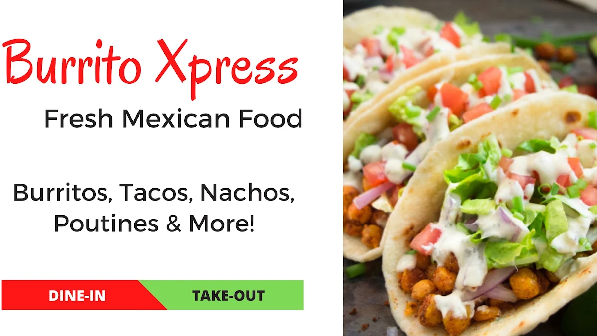 Menu, Burrito Xpress