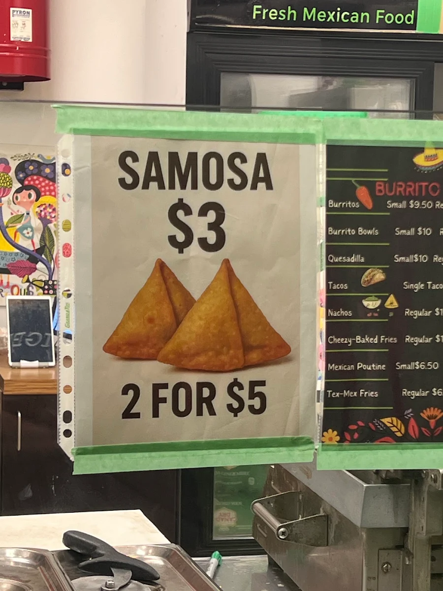 Menu, Burrito Xpress