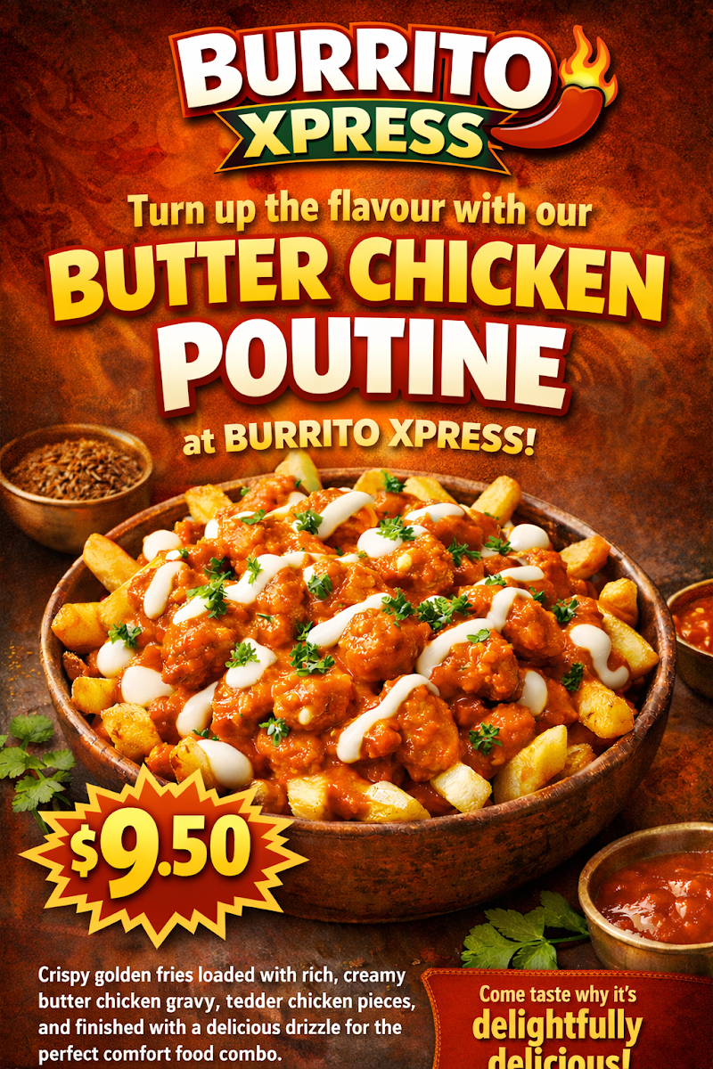 Menu, Burrito Xpress