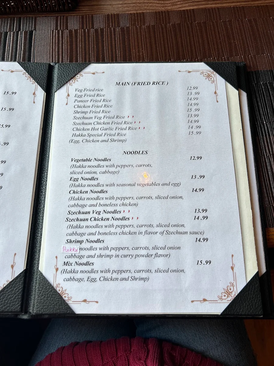 Menu, Soo Spice Yeti