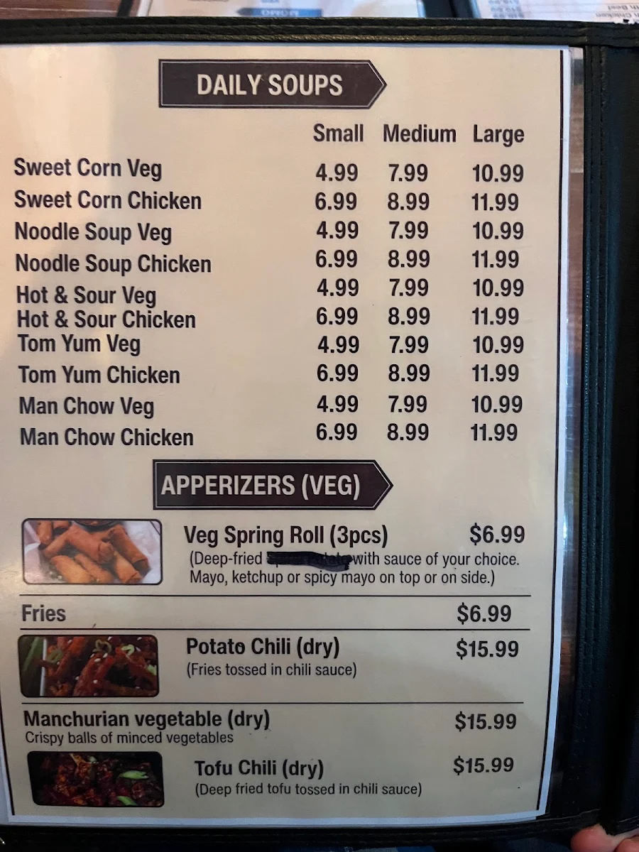 Menu, Soo Spice Yeti