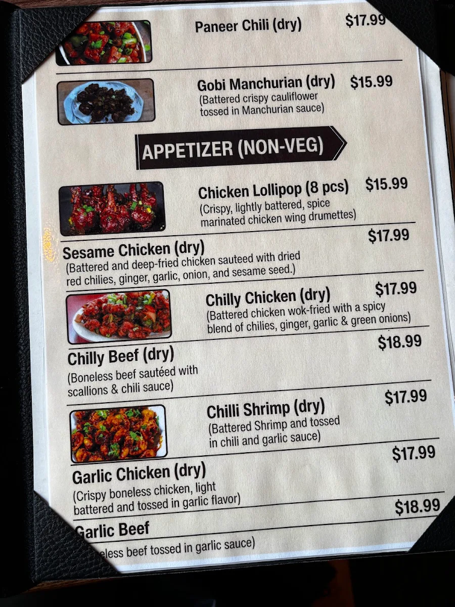 Menu, Soo Spice Yeti