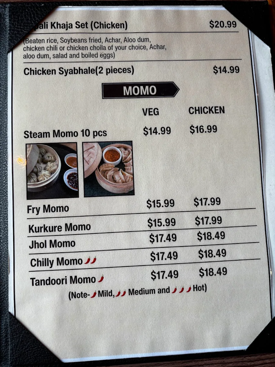 Menu, Soo Spice Yeti